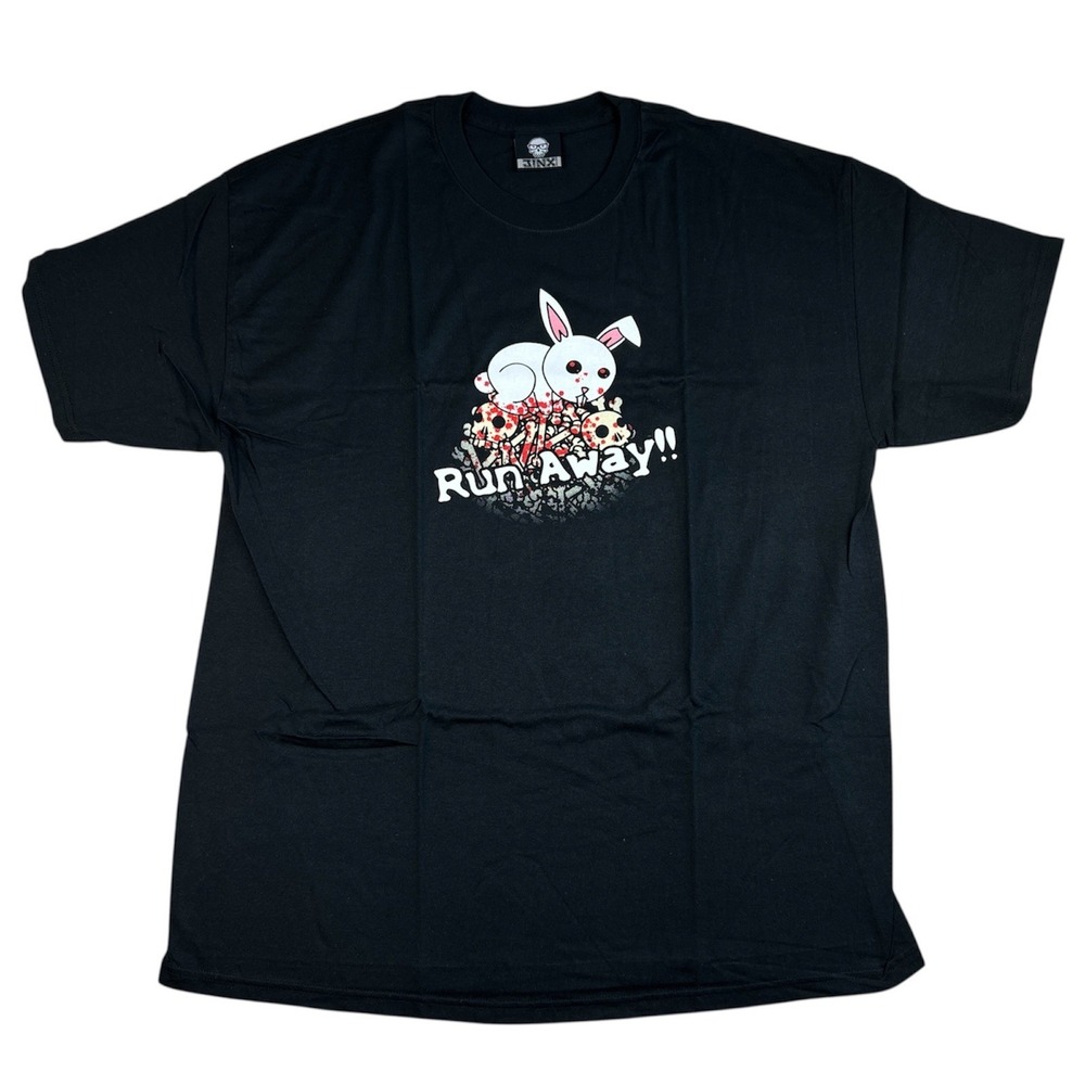 Vintage Monty Python Killer Rabbit JINX T Shirt Men's XL Black Run Away Horror